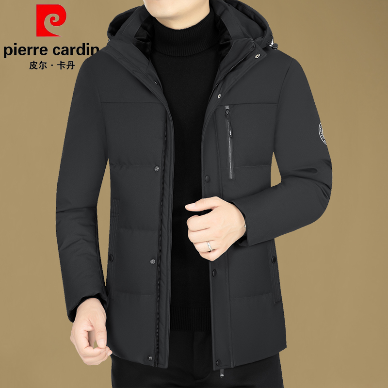 皮尔卡丹羽绒服男款连帽正品2025爆款秋冬男士保暖加厚新款外套
