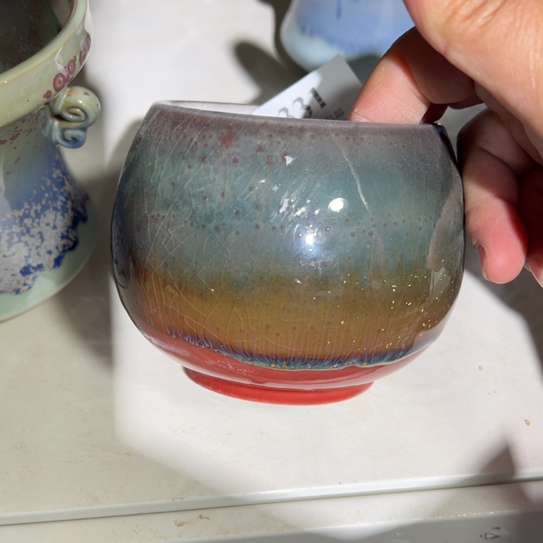 红陶口7高8 景德镇手工花盆