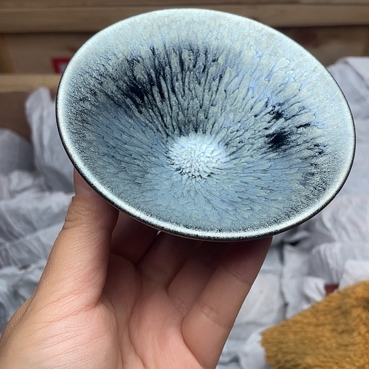 茶盏建窑建盏主人杯斗笠百花