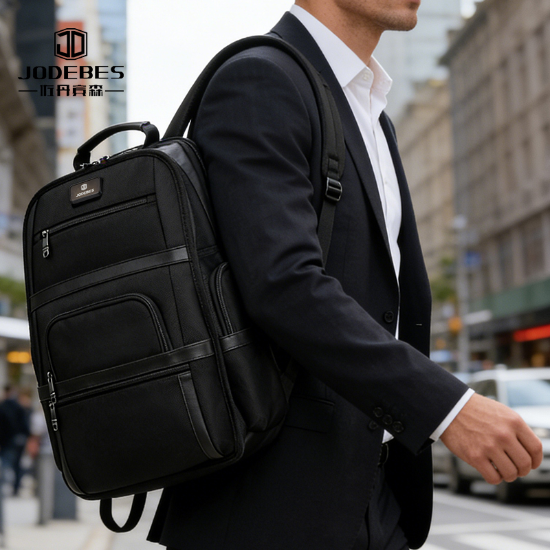 【阳光8点-佐丹宾森】耐磨防水背包黑色电脑包双肩包防泼水JD-1292