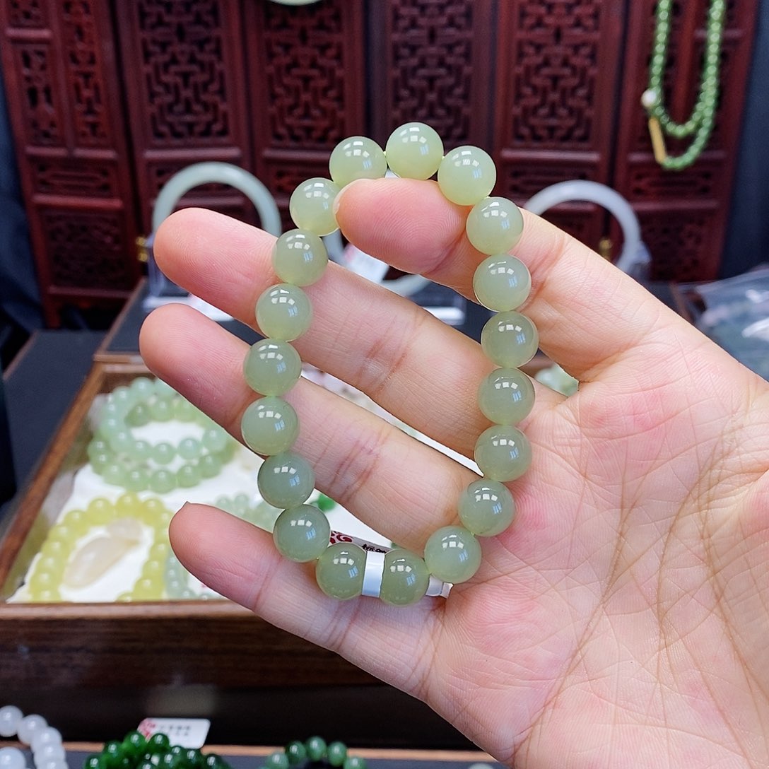 和田玉手串未镶嵌白玉10