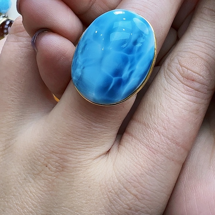 银S925镶嵌针钠钙石（海纹石）颈饰