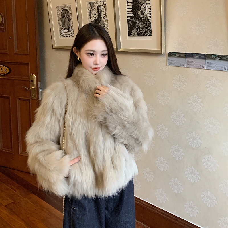 BOBO皮草"外滩明珠"貉子毛皮草外套女冬高级感毛毛大衣立领年轻新