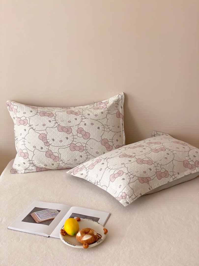 【枕套】全棉色织四层纱枕套可爱卡通随意搭亲肤柔软透气家用