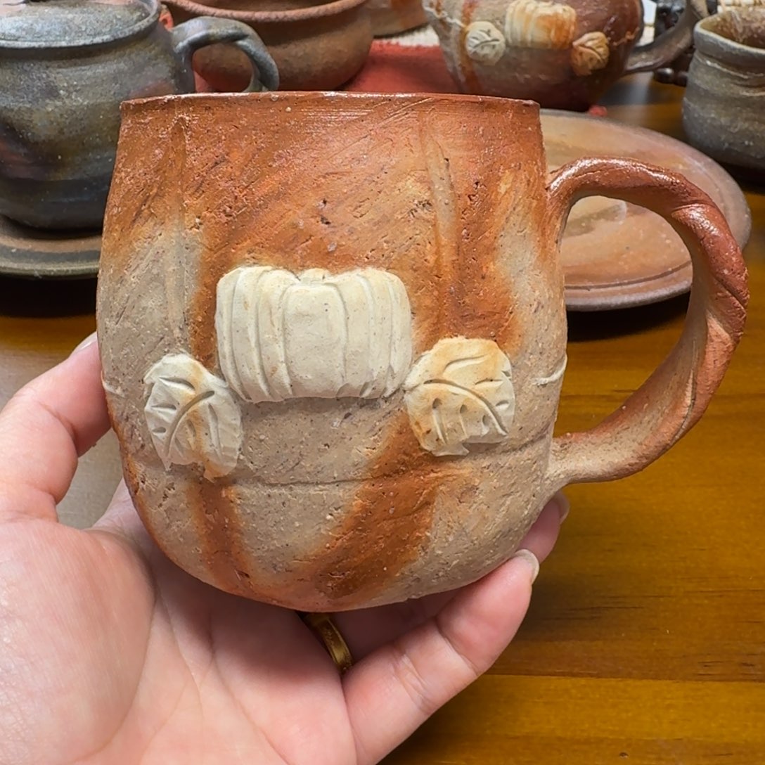 备前烧 横山植树 炼入土马克杯