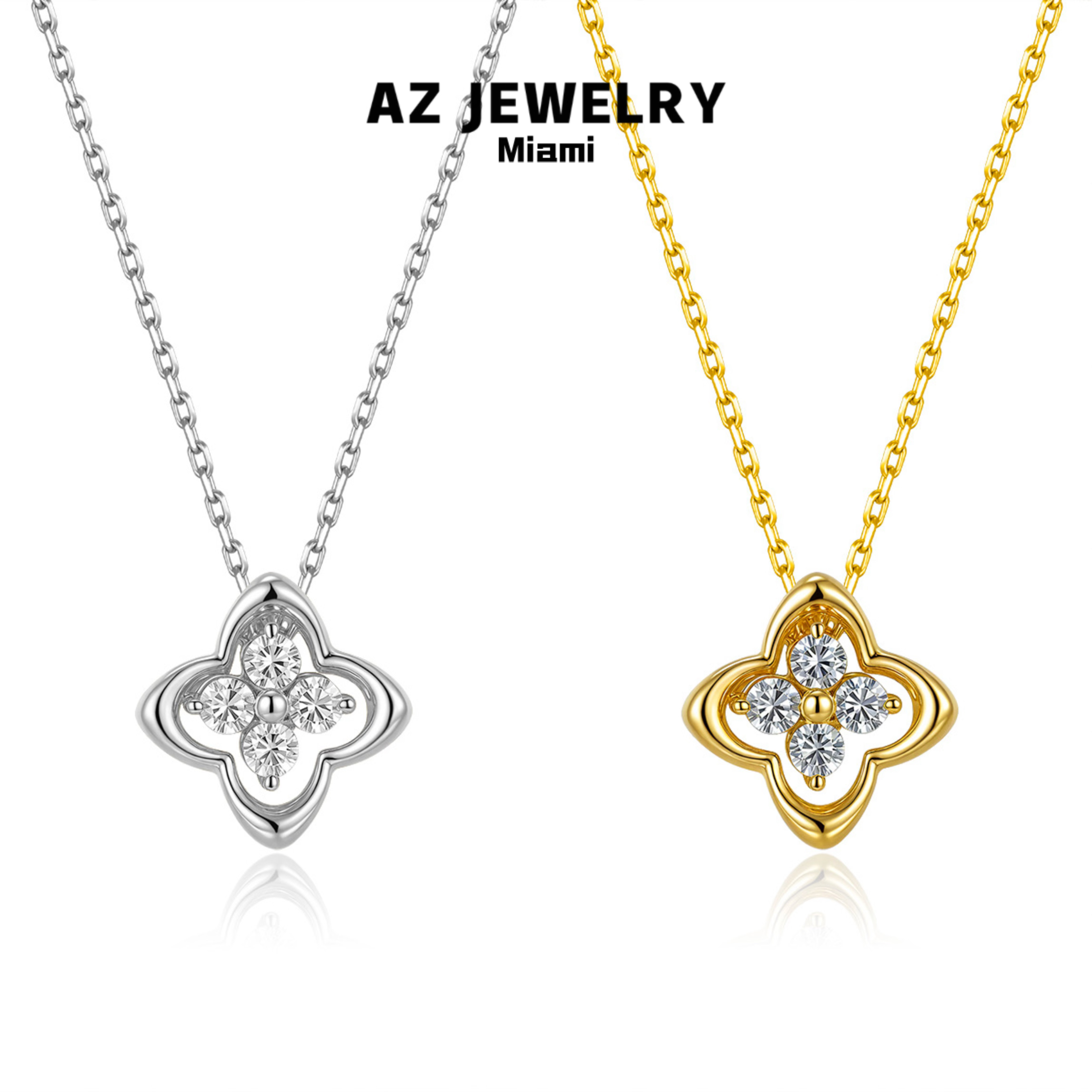 ANNA ZUCKERMAN 坠链均925银合成锆石 【梵蒂冈】轻奢经典老花项链