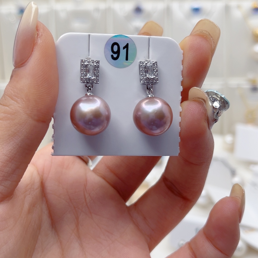 耳饰淡水珍珠银S925镶嵌