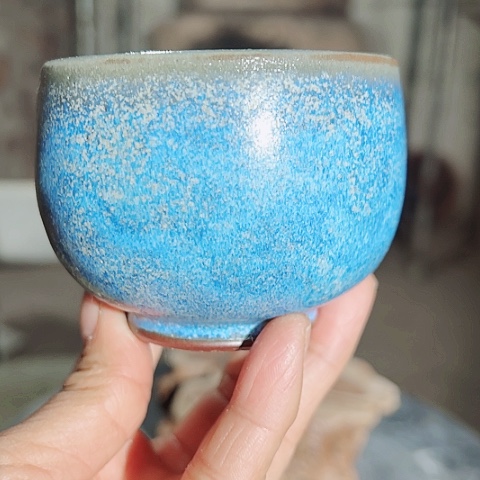 杯原矿釉手工制作钧瓷