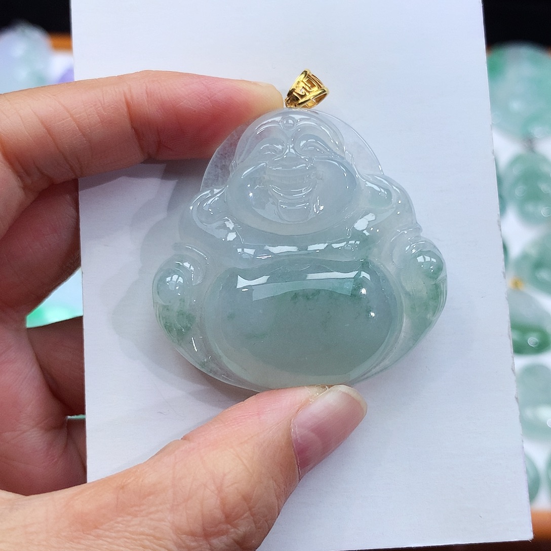 颈饰18K金镶嵌翡翠翡翠吊坠