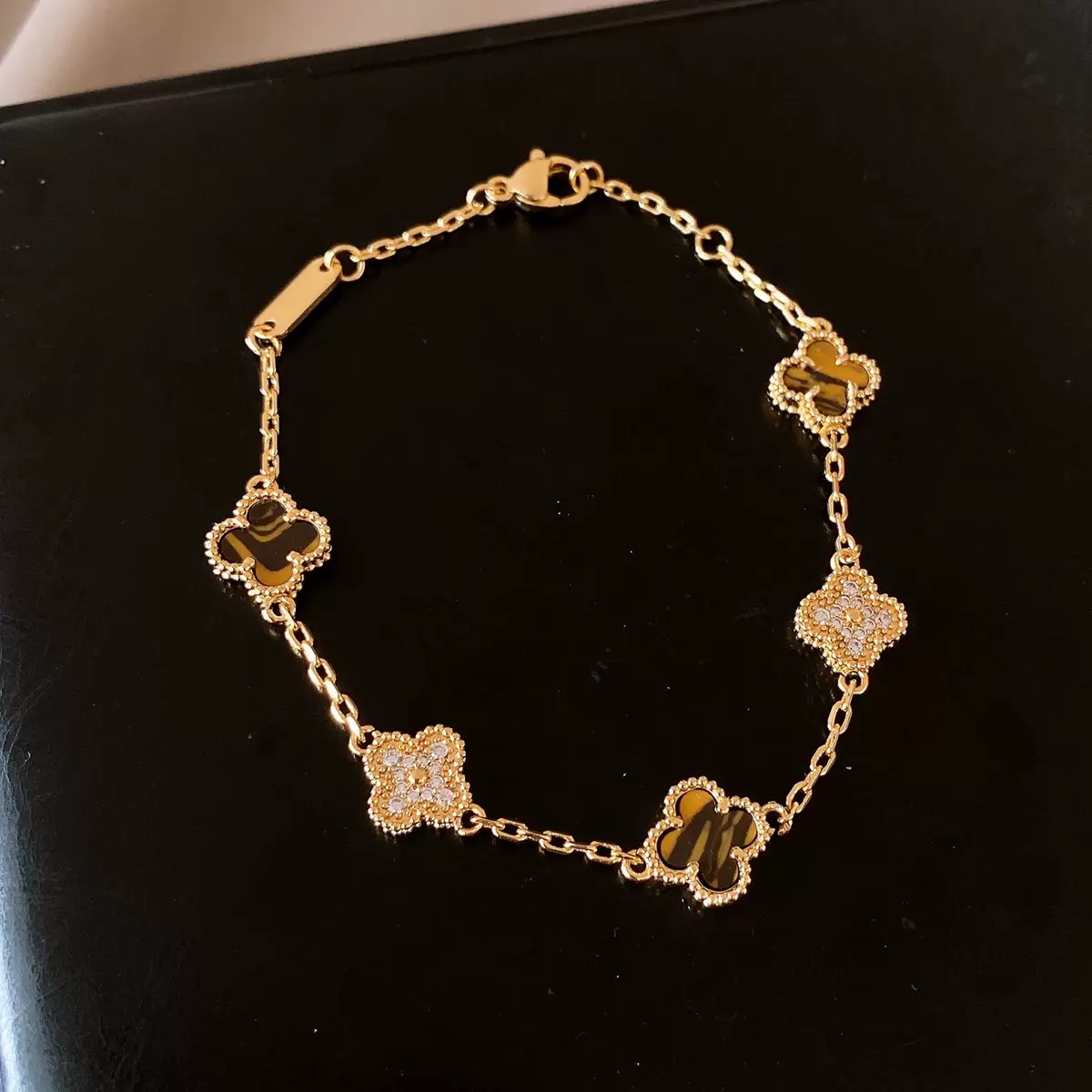 手链 迷你琥珀色四叶草273