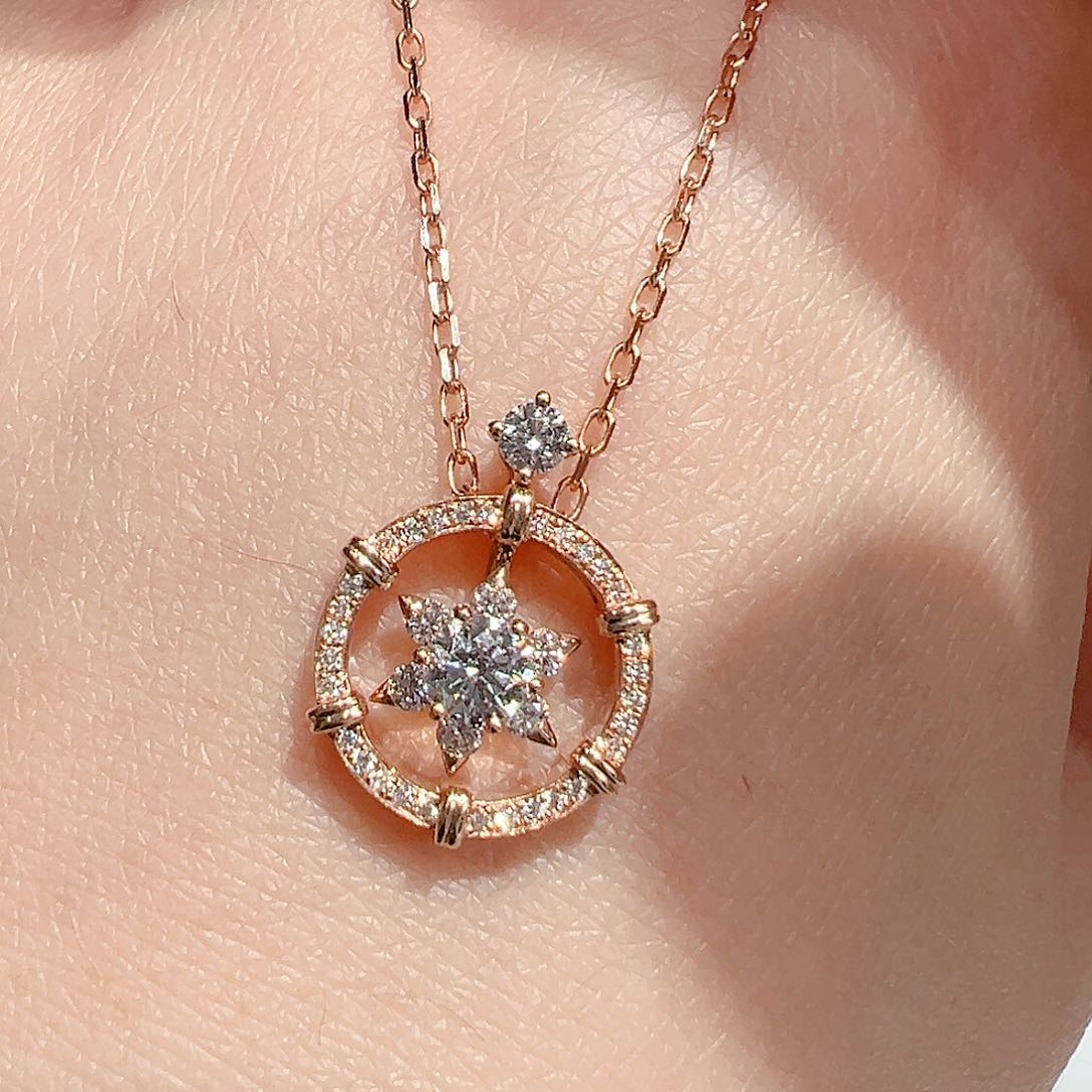 实验室培育钻石套链18K金镶嵌蒲*英