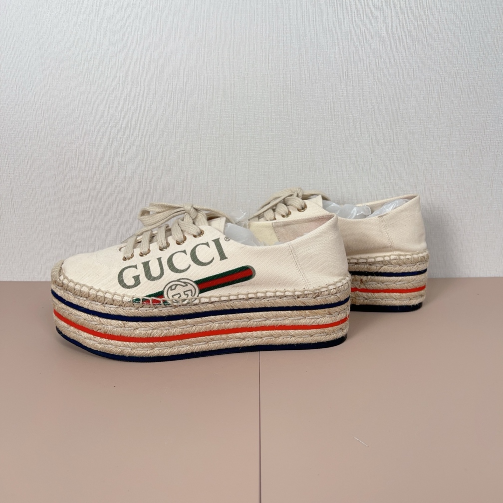 95新 GUCCI/古驰 古驰37.5码低帮帆布鞋cj6760