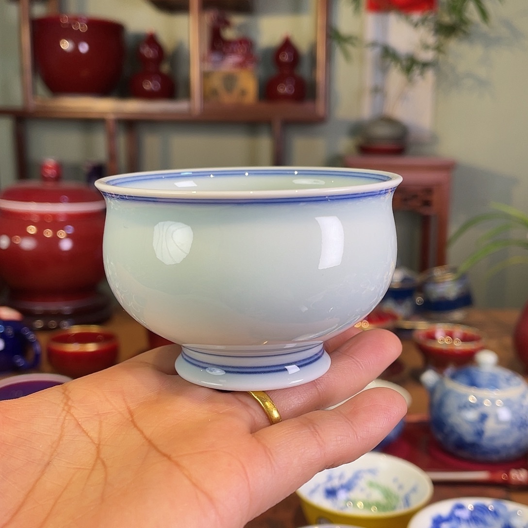 清欢雅玩原矿郎红福利杯柴窑杯