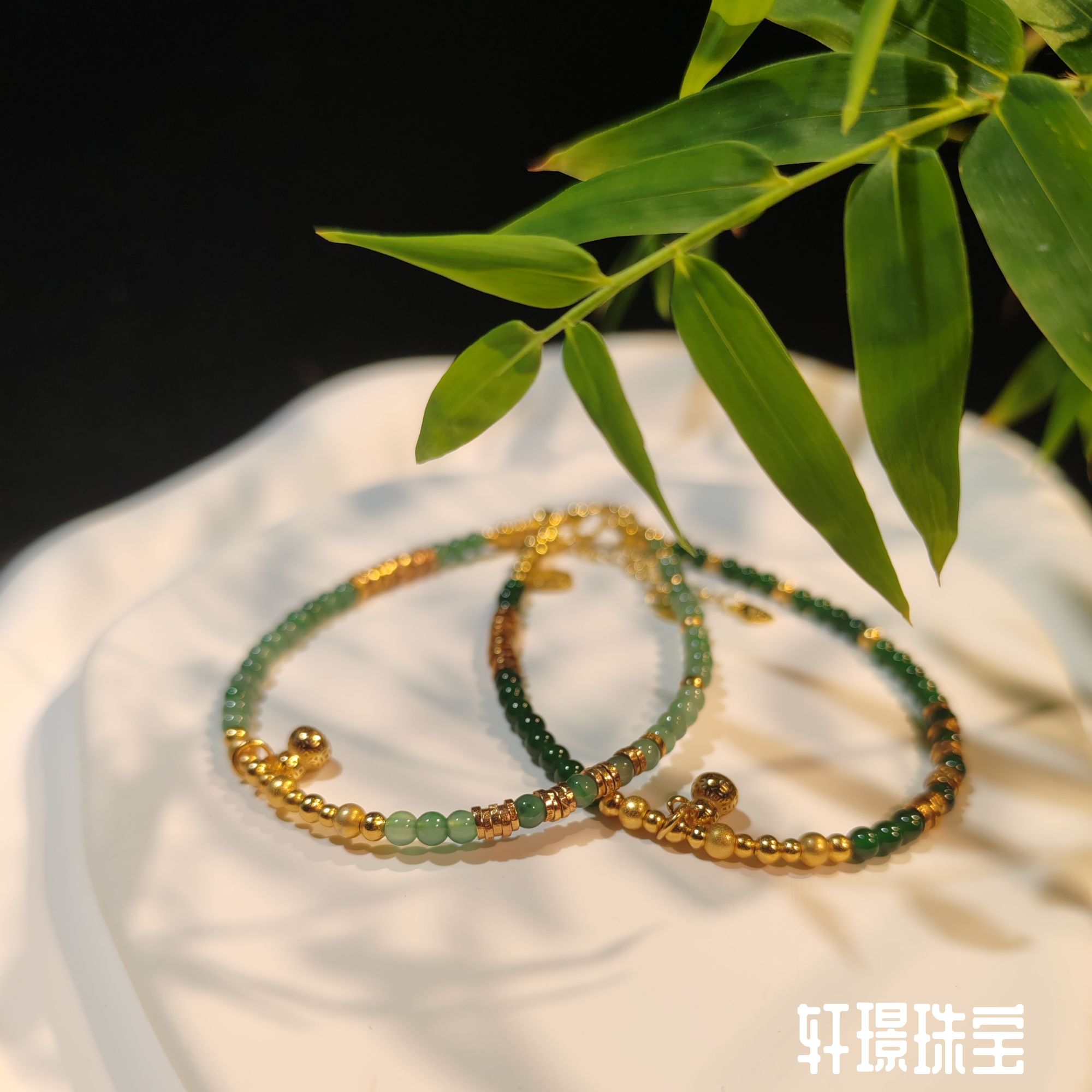 【轩璟】天然A货翡翠小米珠手串/设计款/多样性发其一