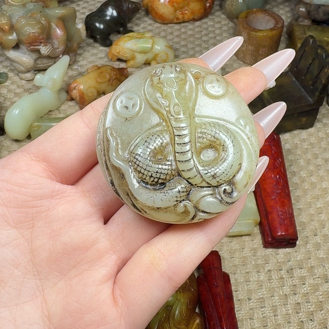 白玉菩提吊坠挂件