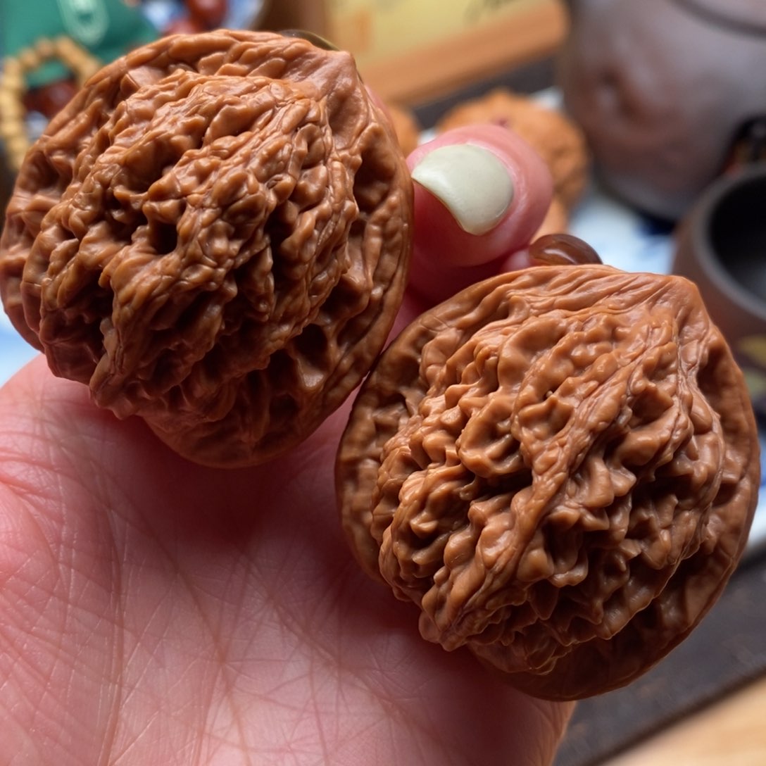 把件文玩核桃41尺寸全品麦穗虎头