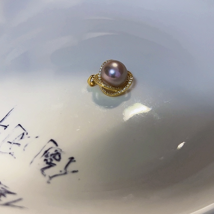 吊坠(不含链)银S925镶嵌淡水珍珠