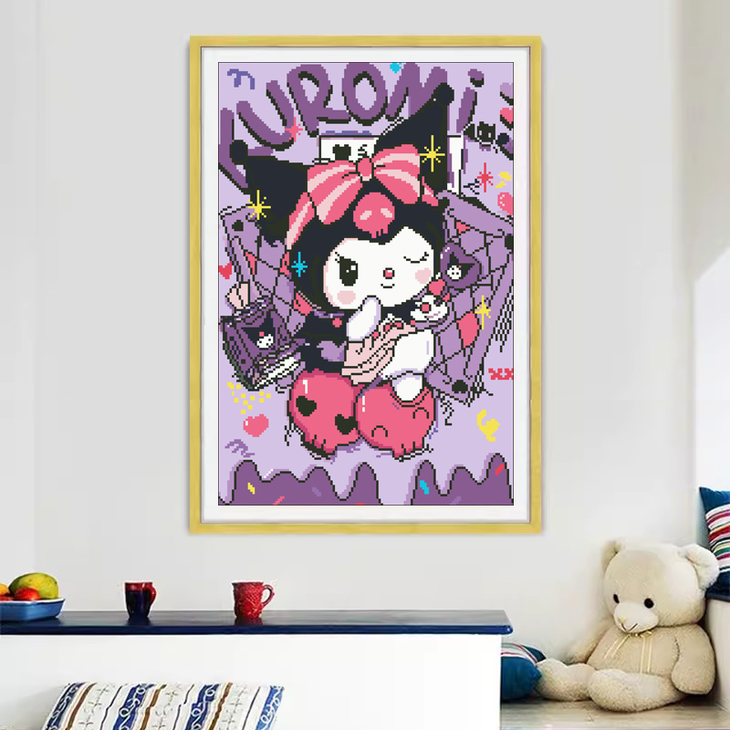 【100】库洛米三丽鸥十字绣18色线绣49*67-大格4股客厅卡通儿童房