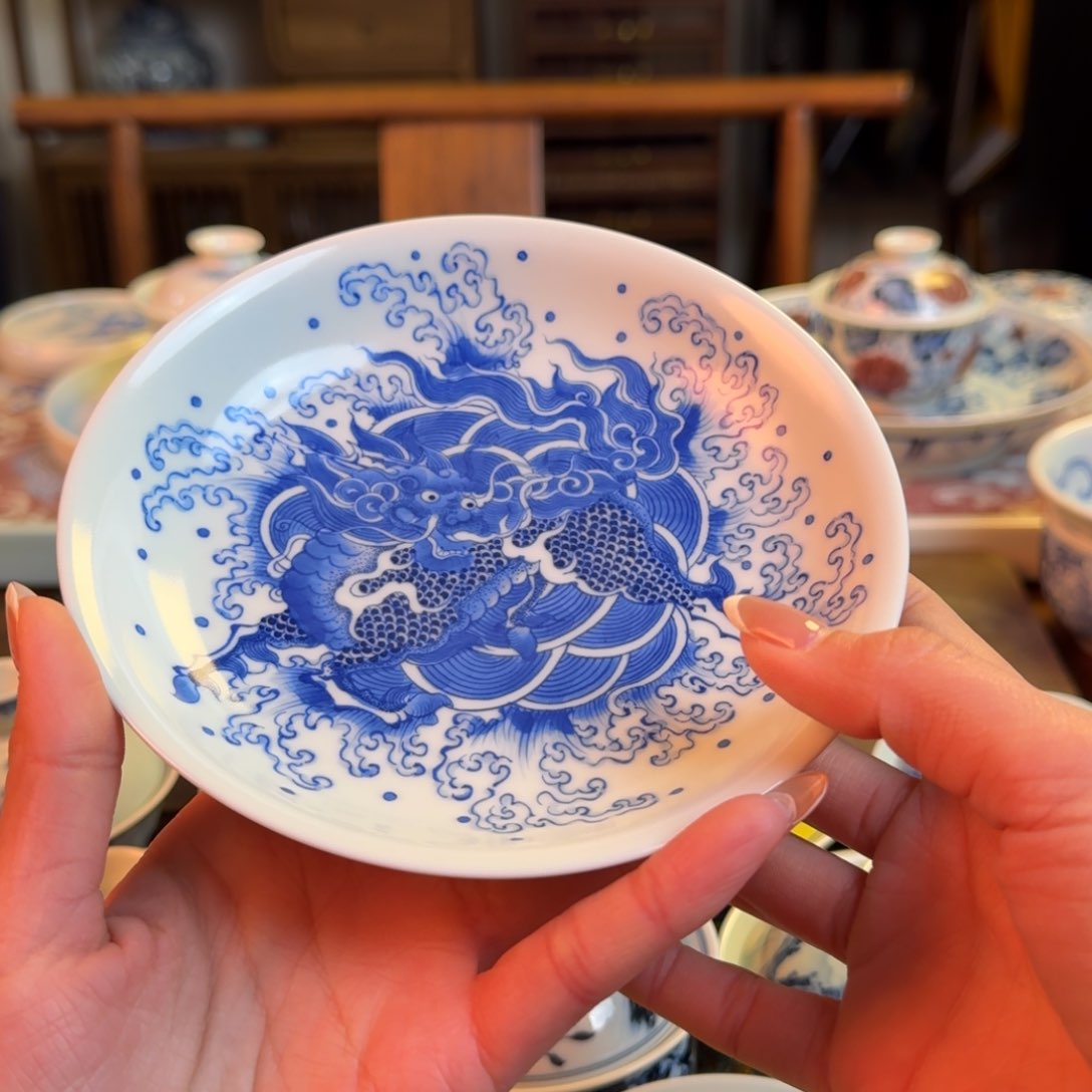 杯柴窑点工麒麟踏浪壶乘