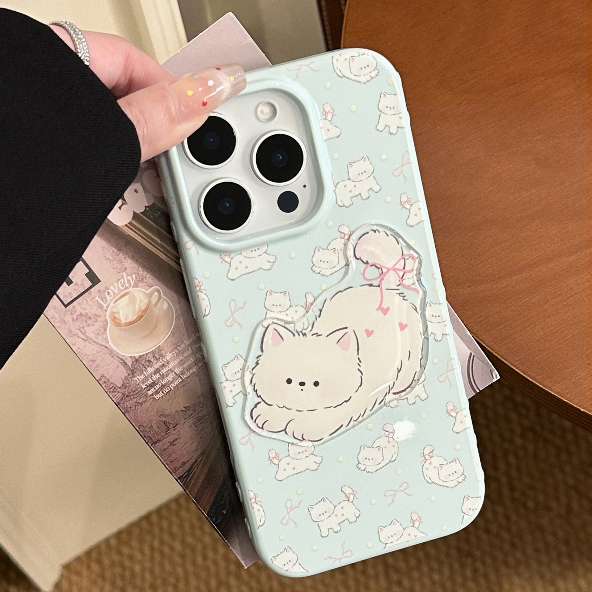 少女心卡通适用苹果16promax手机壳iphone17立体猫咪15全包13防摔