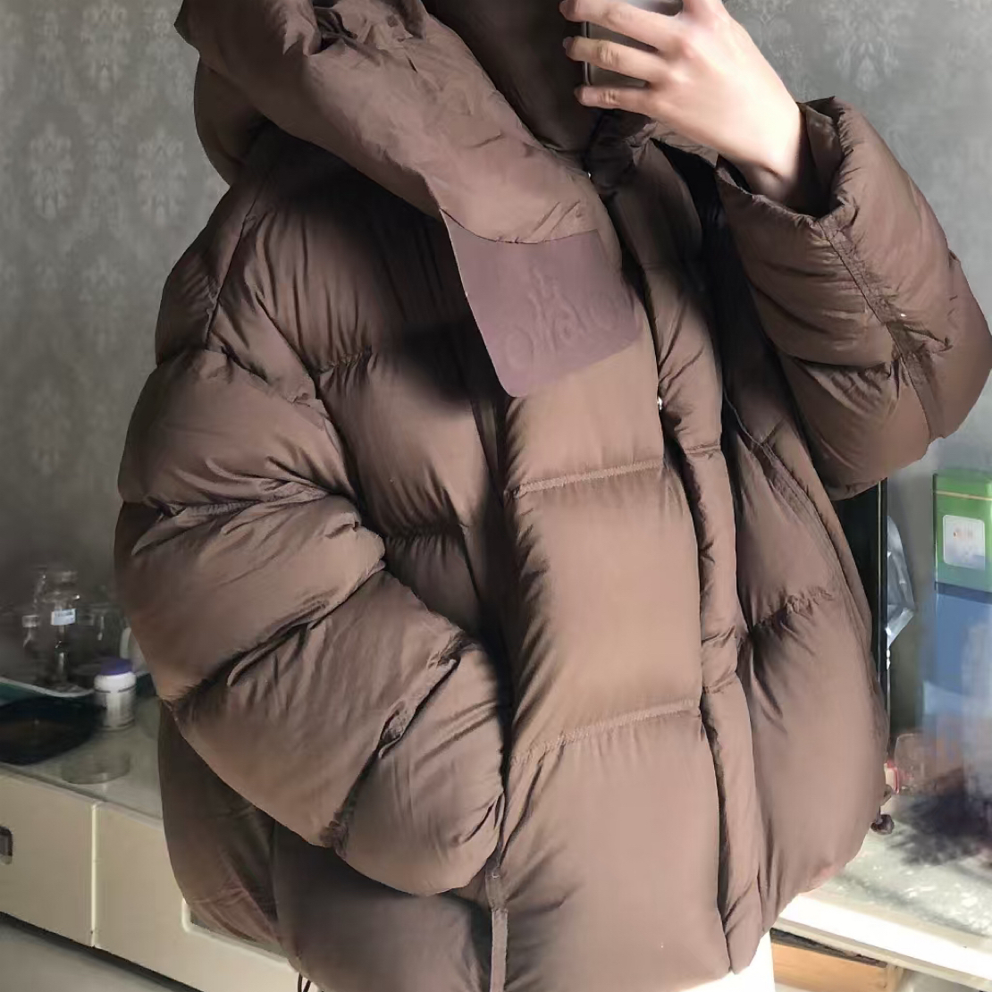 云朵泡芙福字短款羽绒服