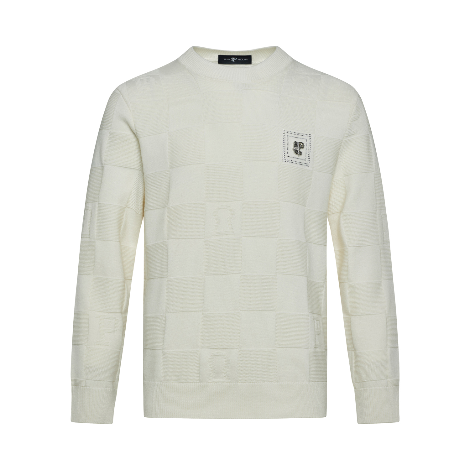 PLEIKPHOLPPE男士秋冬老钱风时尚棋盘格烫钻针织羊毛衫GSM0821568