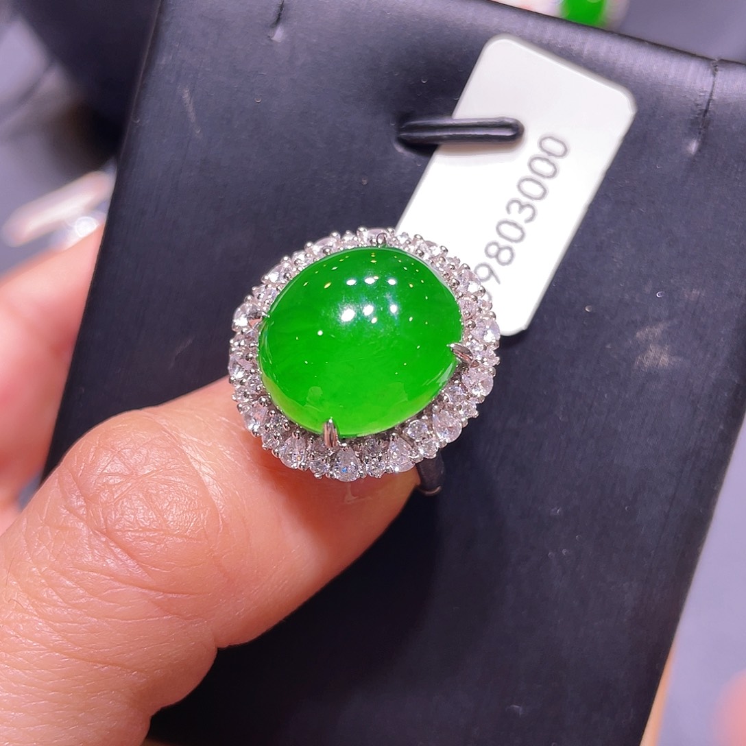 ****翡翠银S925镶嵌项链吊坠