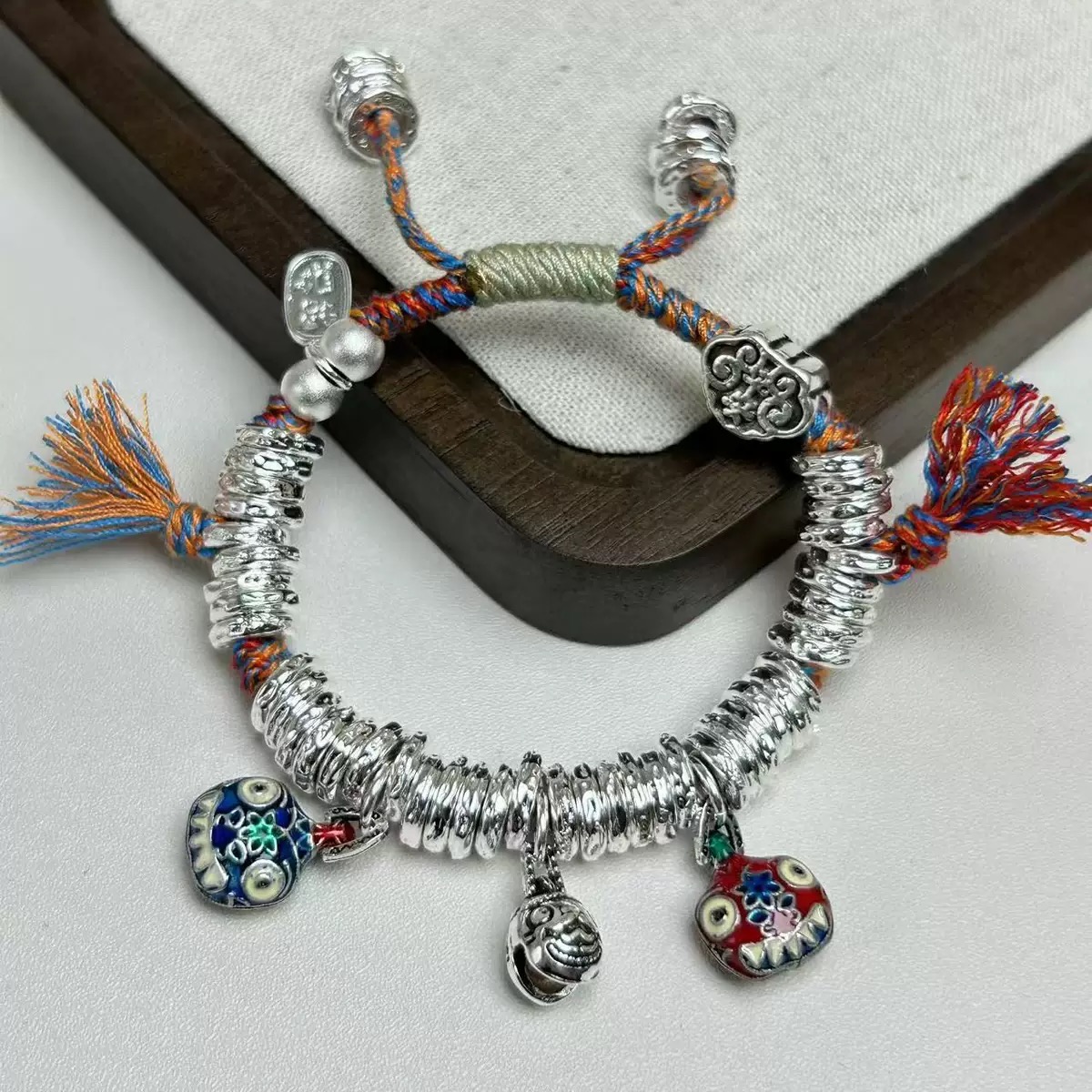 足银手链 JX8019吞金兽手编盘缠