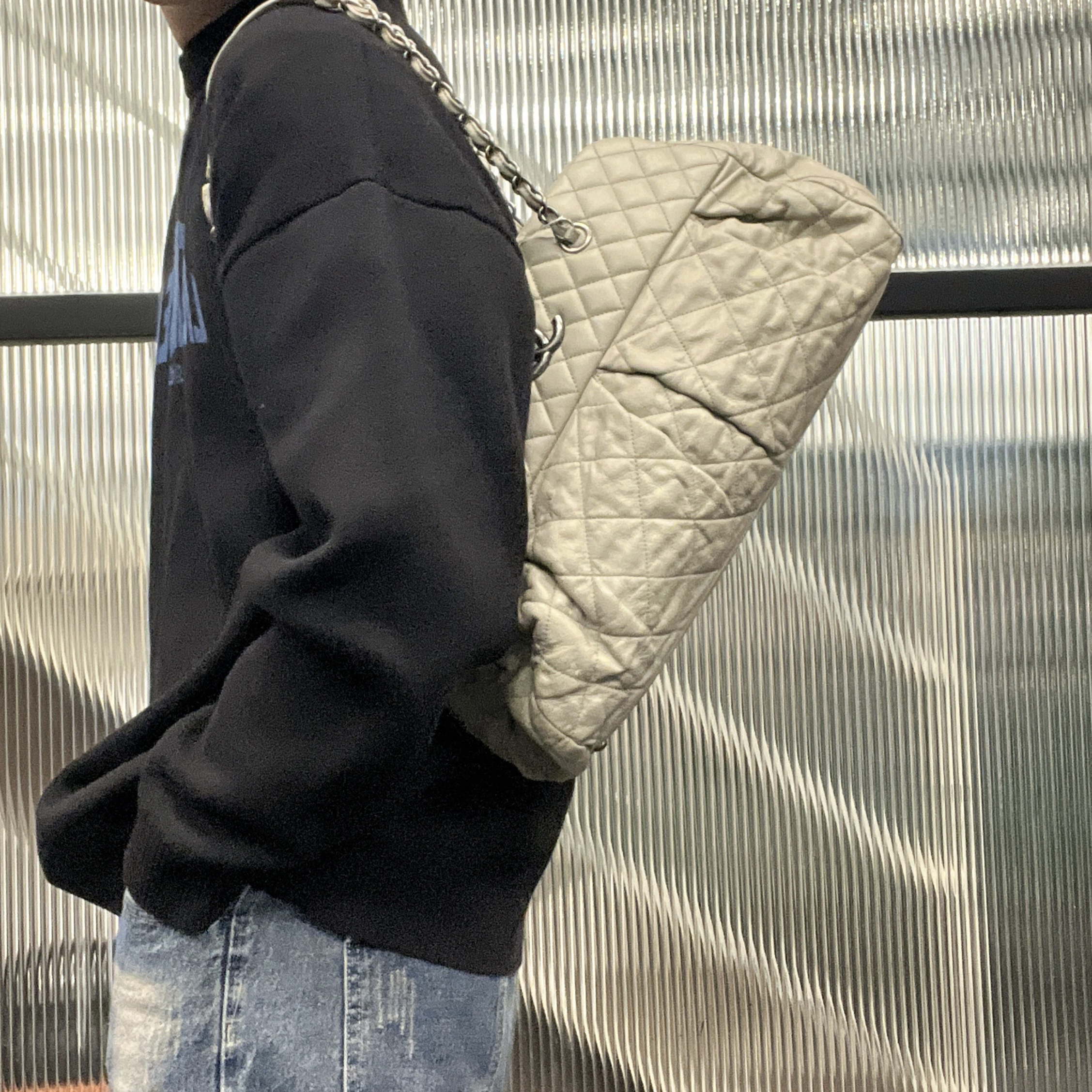 95新 Chanel/香奈儿 冰冰中古/CHANEL/香奈儿/55PP02 雾霾灰菱格