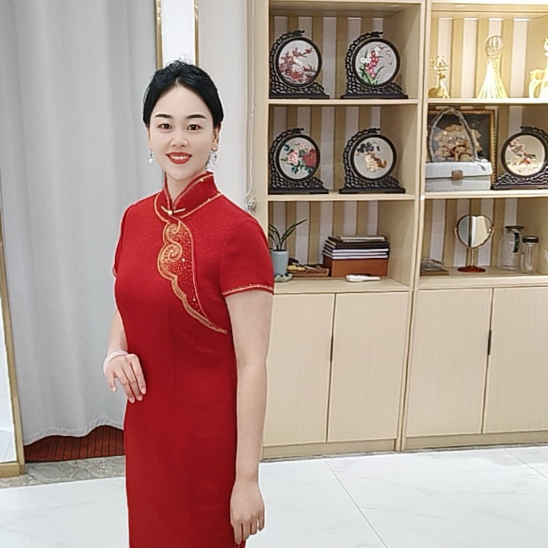 朱紫褕170298立领烫钻中式旗袍喜婆婆喜妈妈婚宴礼服