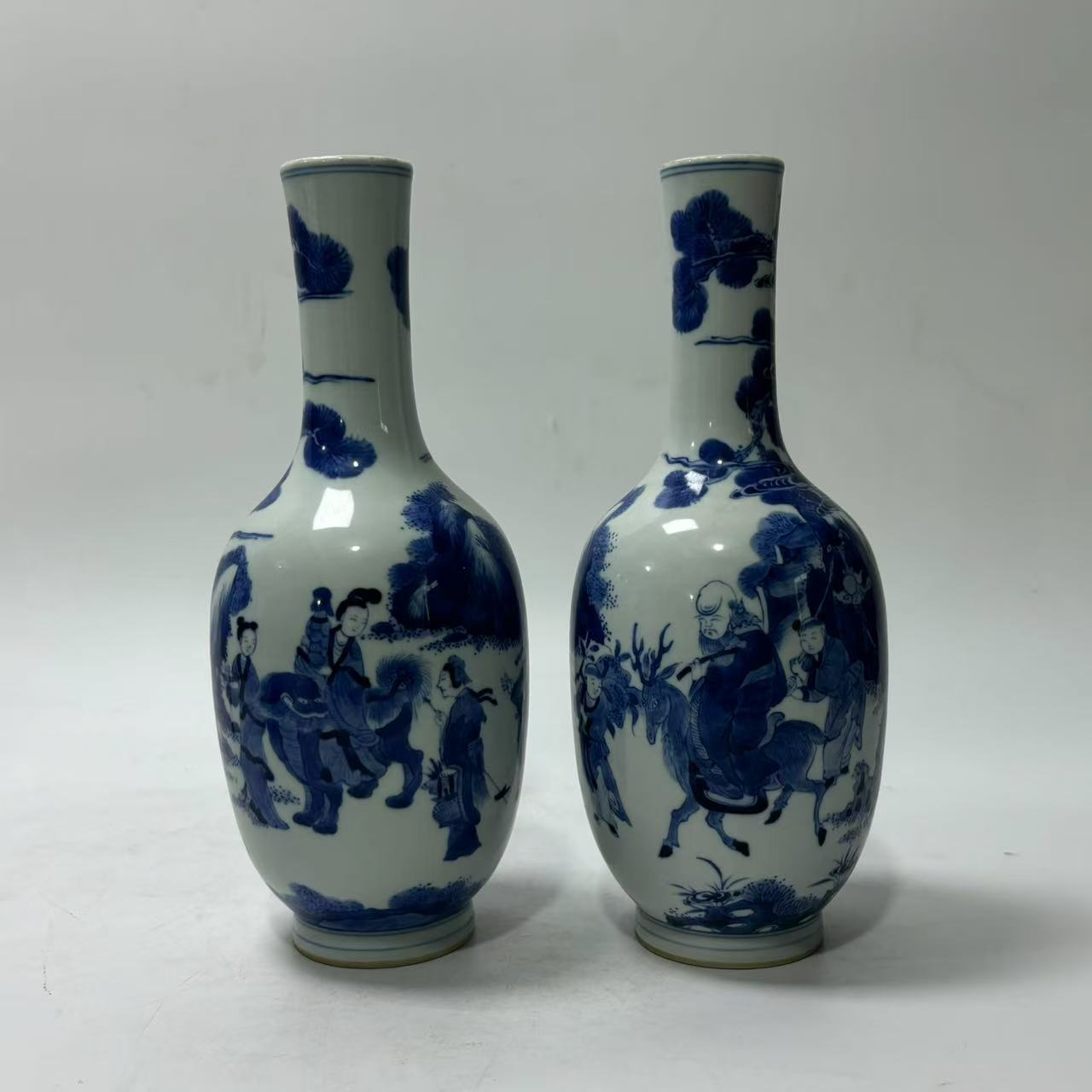 青花人物故事图赏瓶一对JD2501-108