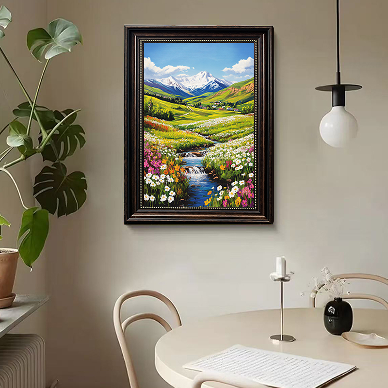 轻奢极简原创山水风景装饰画山水画客厅挂画大气山水风景画高级感
