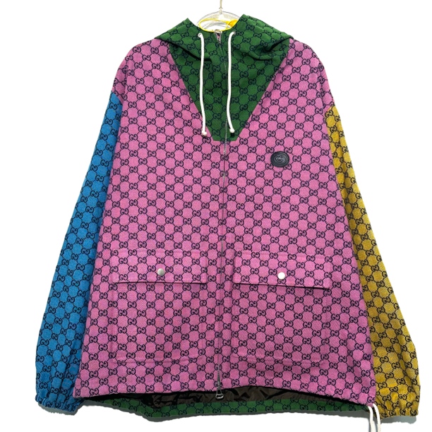 未使用 GUCCI/古驰 44码 满印logo拼色外套 0669