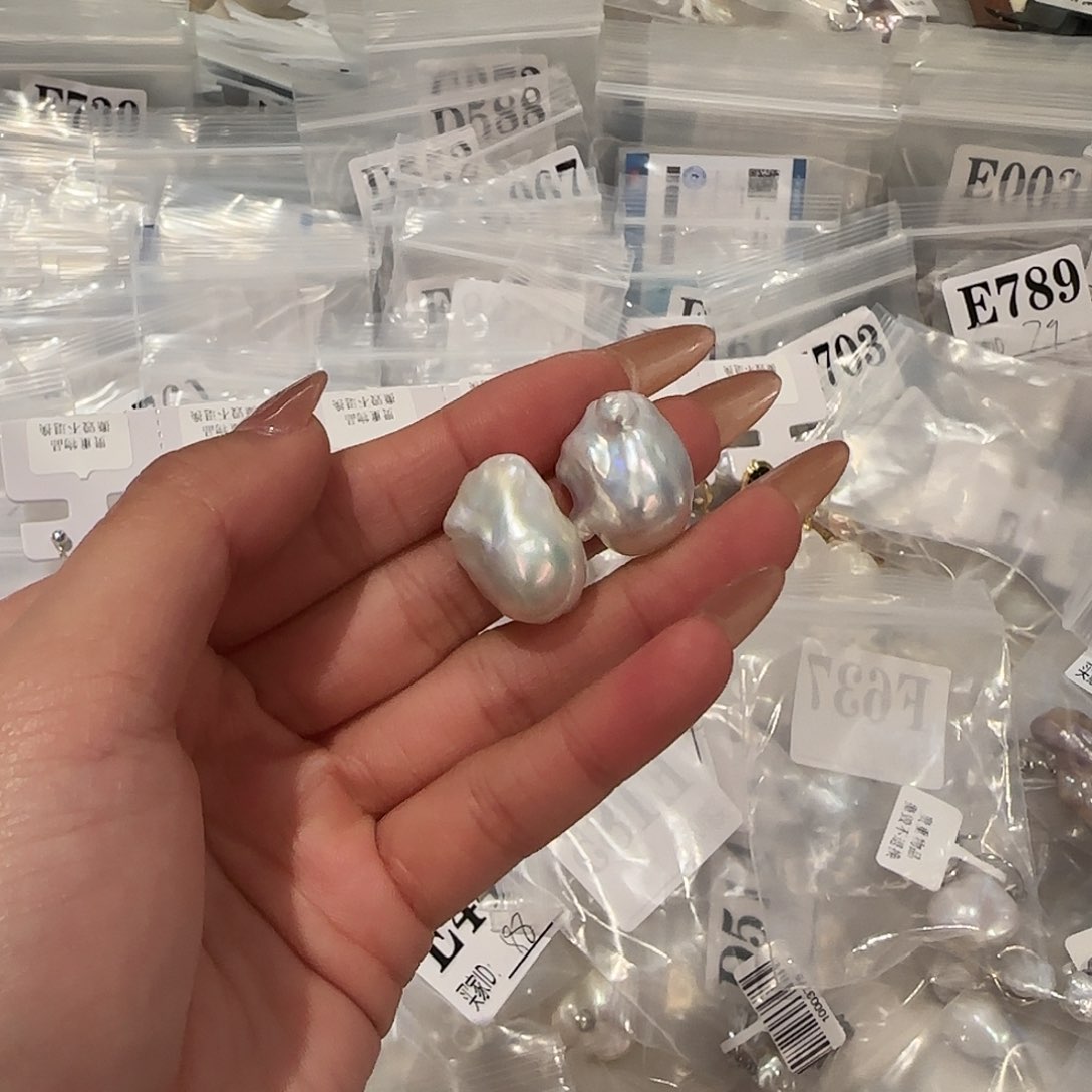 淡水珍珠耳饰银S925镶嵌