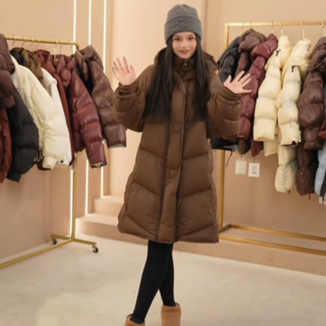 时尚减龄连帽长款羽绒服RX88020#