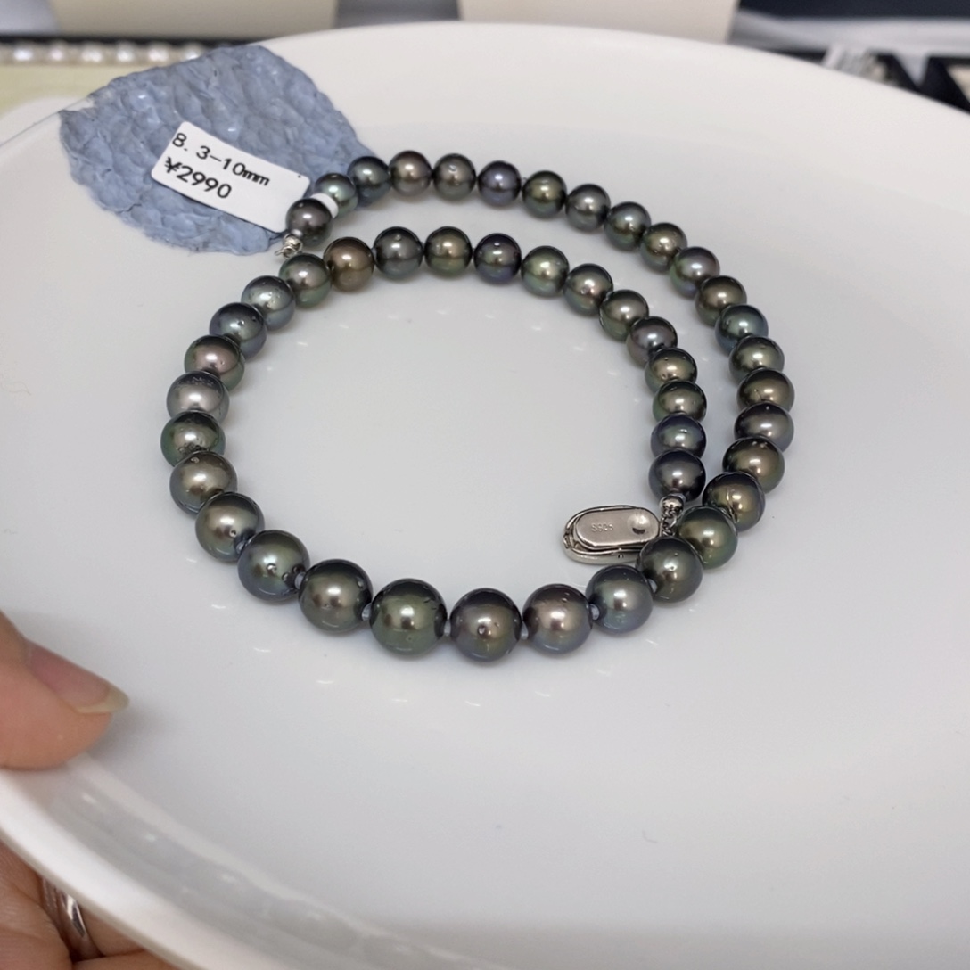 海水珍珠裸珠未镶嵌V****饰大溪地项链8.3-10园