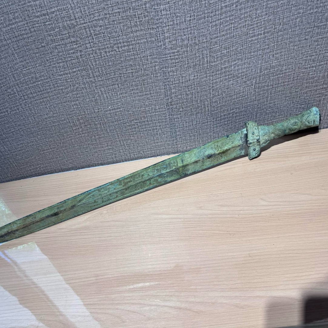 复古霸王剑仿古青铜剑，家居摆件博古架长度92厘米