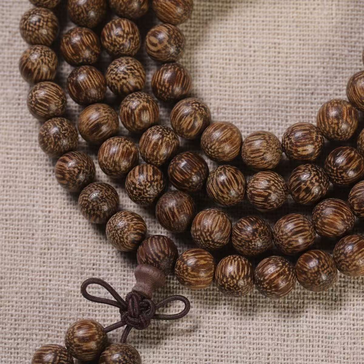 108颗铁锈红多圈养护保养手串送礼老料正宗天然高档佛珠念珠保养