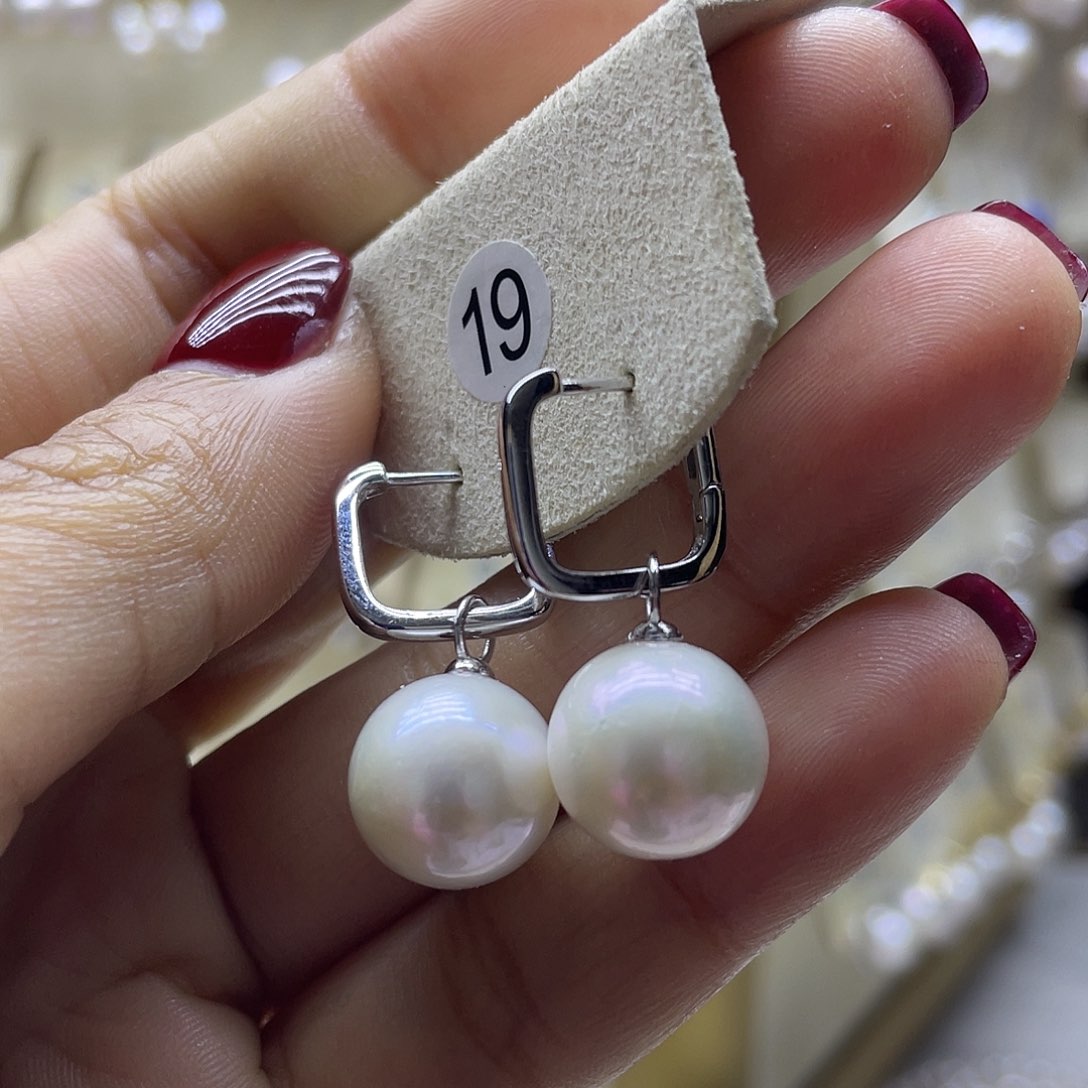淡水珍珠耳饰银S925镶嵌