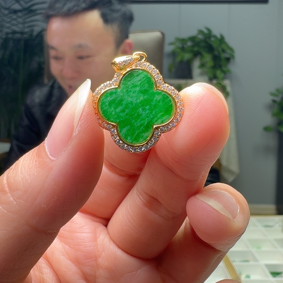 翡翠银S925镶嵌吊坠(不含链)多样性发货其一