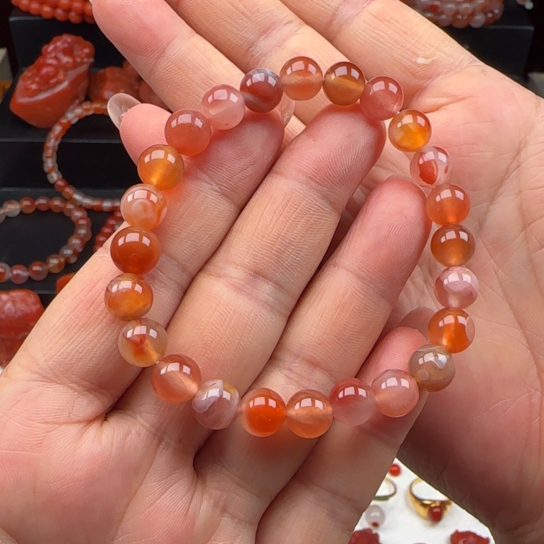 南红玛瑙手串未镶嵌