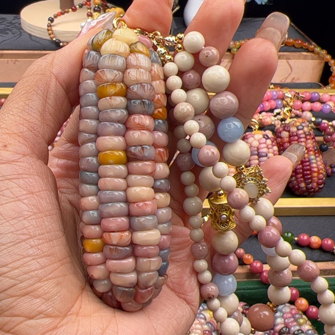 靠***暖非金属七彩文玩玉米专拍链接