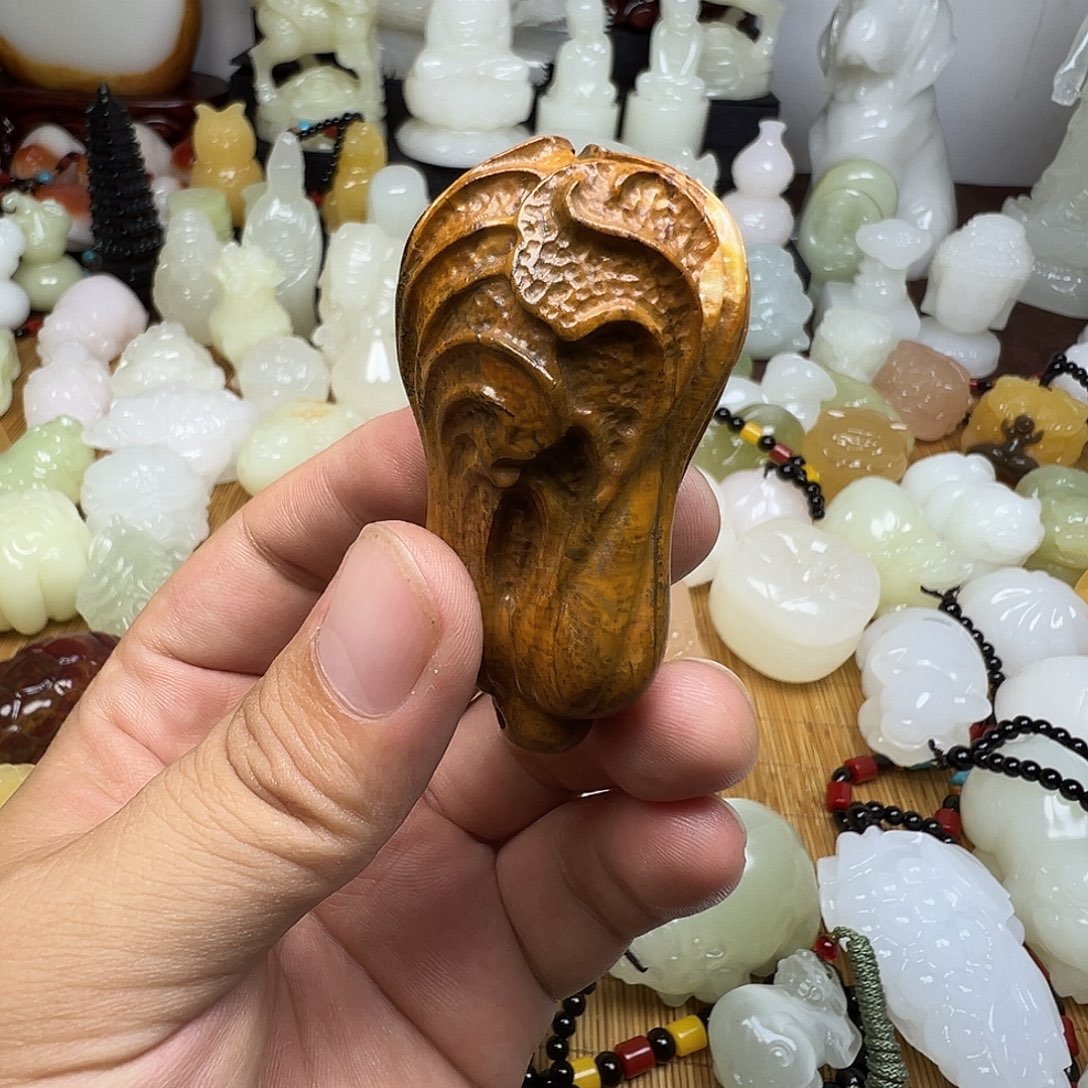 石材用****8手工雕刻白菜手把