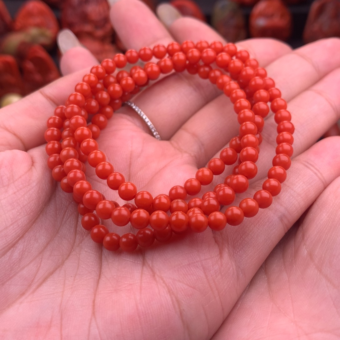 南红玛瑙南红保山货头佛珠4.6mm未镶嵌