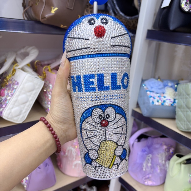 多啦A梦保温杯纯手工点钻