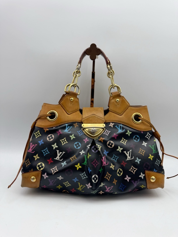 95新 LouisVuitton/路易威登 黑三彩ursula乌苏拉手提单肩包94524