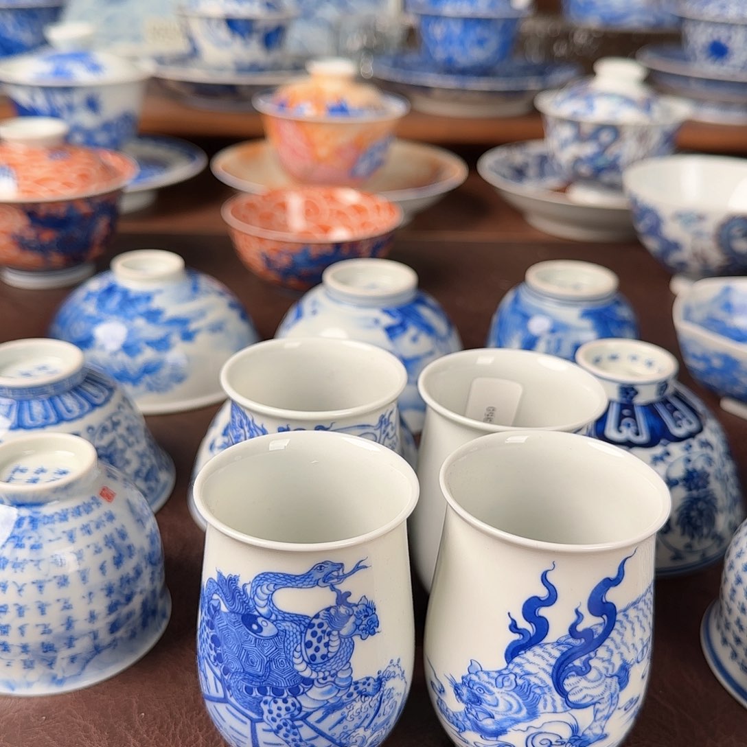 杯青花釉下四大神兽