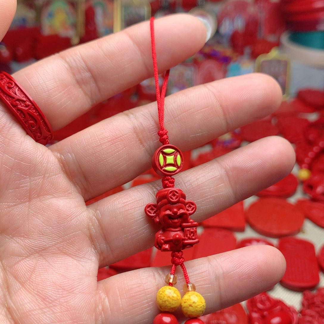 天然辰砂工艺品朱砂手机坠