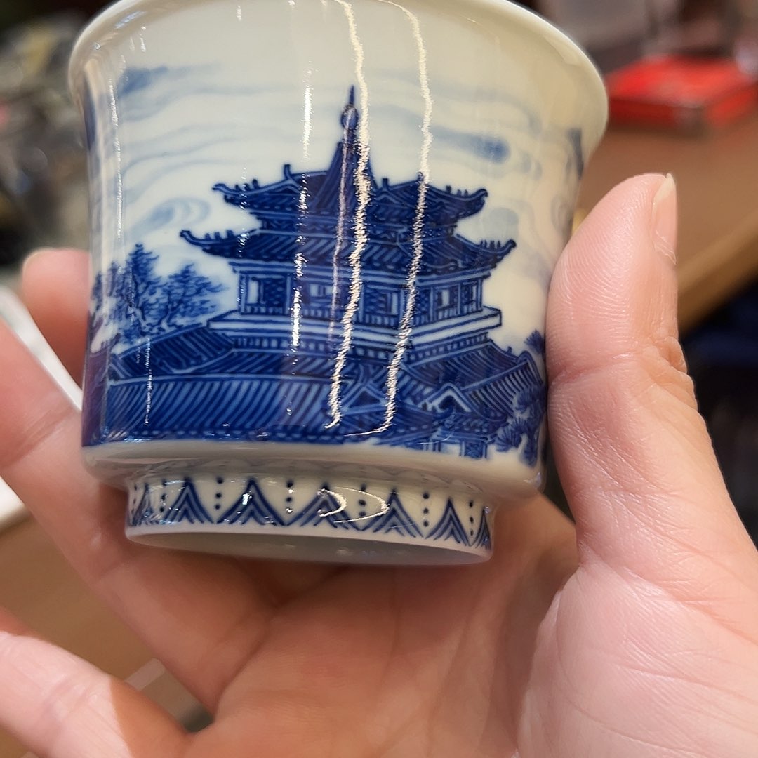 怡琅柴窑收割手绘界画杯杯杯