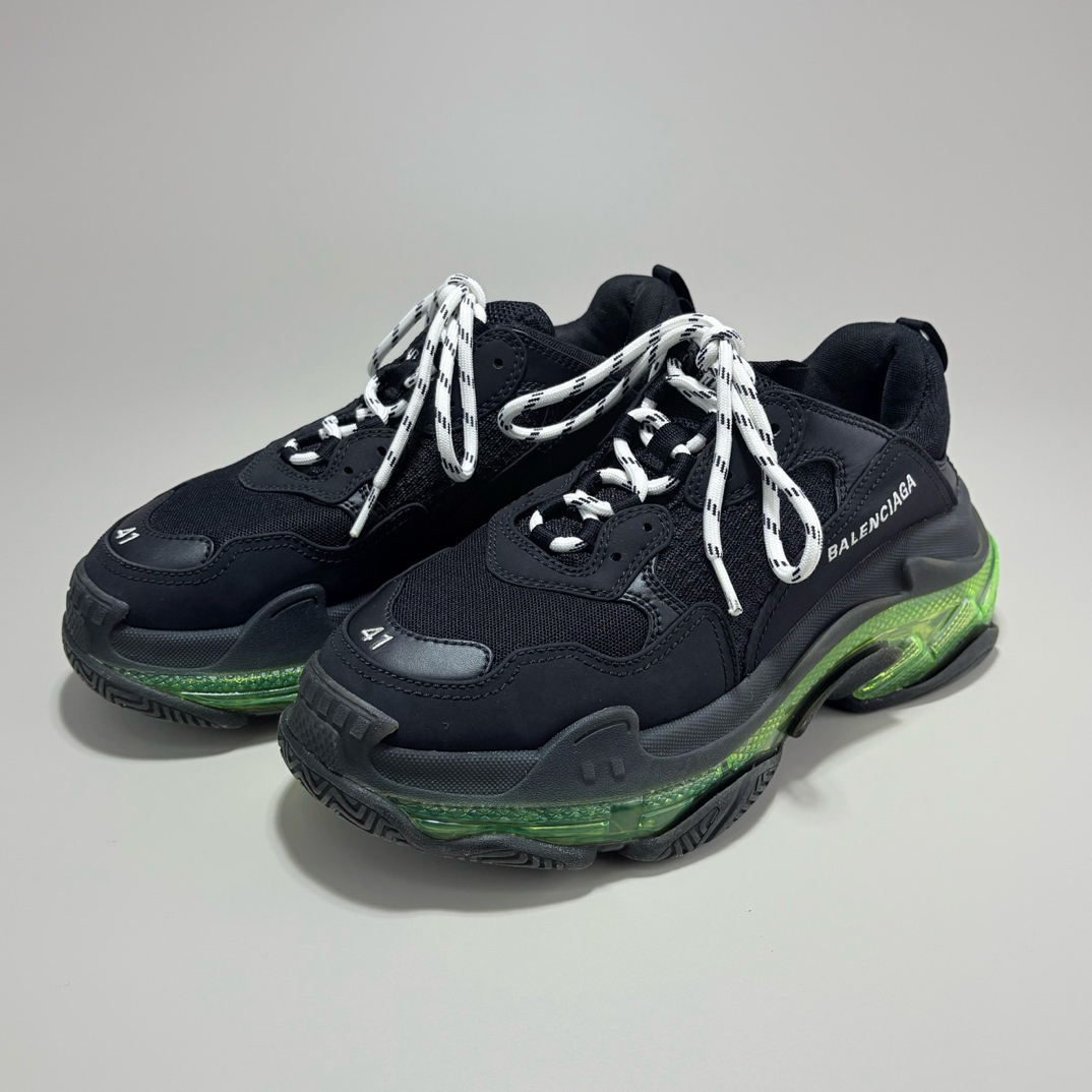 95新 Balenciaga/巴黎世家 巴黎世家黑绿气垫老爹鞋41码13949